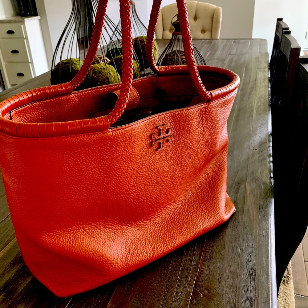 TORY BUTCH BURNT CHOCOLATE TOTE BAG